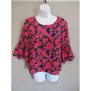 Simply Styled by Sears 3/4 Bell Sleeve Floral Top Size Small